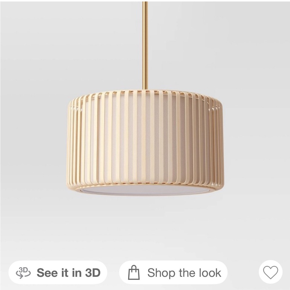 Threshold Bamboo Ceiling Beige Drum Pendant Light. No longer sold in stores.